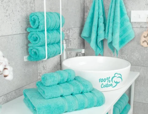 Luxury 6 Piece Towel Set, 2 Bath Towels 2 Hand Towels 2 Washcloths, 100% Cotton Turkish Towels for Bathroom