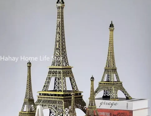 Bronze Paris Eiffel Tower Metal Crafts Home Decoration Accessories Figurine Statue Model Souvenir Home Interior Design