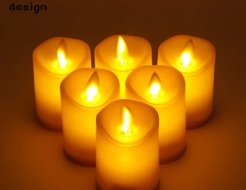 6Pcs Battery Candles Plastic Flameless Candles with Wick LED Candles Battery Powered Home Festival Party Wedding Decoration